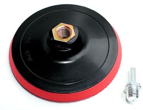 Schleifteller für Klett-Schleifpapier mit Spandorm M14 für Bohrmaschinen | Ø 125 mm | Schleifpapierteller für Exzenterschleifpapier | Schleifteller | Polierscheiben | mit Universaladapter