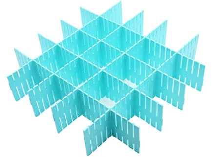 WeFoonLo 8pcs DIY Plastic Drawer Organizer Verstellbare Schubladenunterteiler für ordentliche Schränke, Socken, Unterwäsche, Schulmaterial für das Büro, Küchenutensilien (Blau)