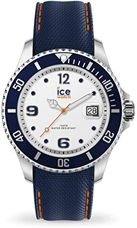 Ice-Watch - ICE steel White Blue - Montre Bleue pour Homme avec Bracelet en Silicone - 016771 (Medium)