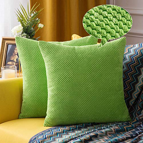 MIULEE 2er Set Kissenbezüge Dekokissen Körnig Dekorativ Kissenbezug Kissenhülle Sofakissen Deko Bezug Weich Zierkissen Kissen für Wohnzimmer Schlafzimmer 50x50cm Apfelgrün