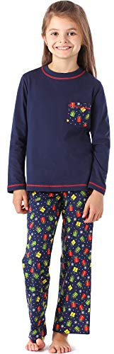 Merry Style Mädchen Schlafanzug MS10-215(Marineblau/Geschenke, 122)