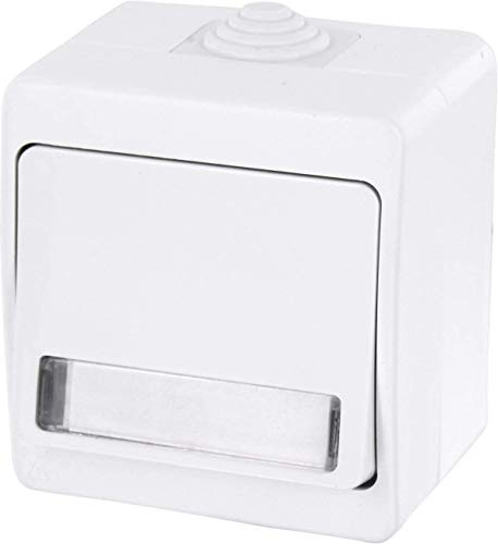Pulsante campanello, targhetta per nome IP54, All-in-One, serie G1, bianco puro