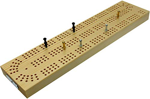 Durchgängiges 3-läufiges Brett aus Holz mit britischem Cribbage-Brett – 30 cm