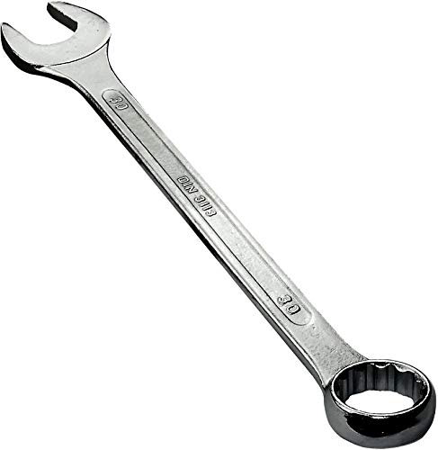 AERZETIX - Llave Plana combinada métrica 30mm - extremo abierto y anillo/ojo 12 lados - en acero CR-V para Apriete/Ensamble - Mango recta - DIN 3113 - Color plata - C45569