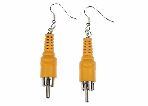 Miniblings Cinch Ohrringe Hänger Upcycling Chinch Audio gelb versilbert | In Berlin von Hand montierter Ohrschmuck, mit Musik, liebevoll zusammengesetzt