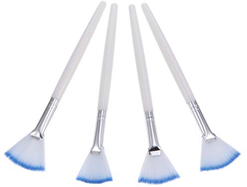 Skin Care Tools 4pcs Facial Fan Mask Brush Soft Applicator Cosmetic Tools for Glycolic Peel Masques Chemical Peel Brush Skincare Tools