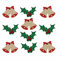 Christmas Craft Embellishments: Glitter Bells and Holly: 10 Pieces