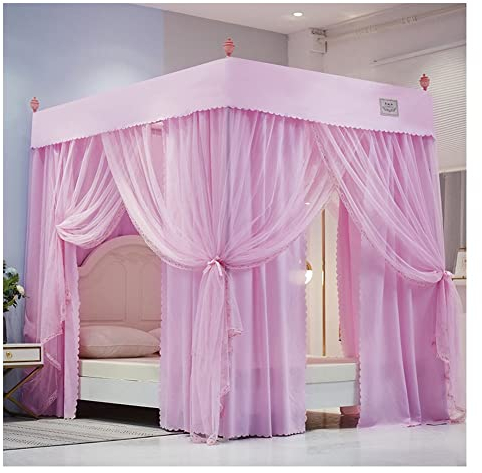Betthimmel 4-Eck-Säulen-Etagenbett-Baldachin, Luxus-Betthimmel Für Das Schlafzimmer Zu Hause, Vier-Jahreszeiten-Bettvorhänge Werden Für 1,5 M / 1,8 M / 2 M Große Doppelbetten Verwendet