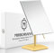 MIRRORVANA Gold Large Free Standing Mirror for Bathroom Countertop, Dressing Table and Vanity Set - Classic Face Mirror For Makeup and Shaving - 25 x 18cm (Gold)