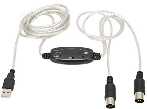Cavo USB MIDI, Convertitore Cavo USB a MIDI 16 Canali da PC a Sintetizzatore Adattatore Cavo MIDI 2 in 1 per Computer