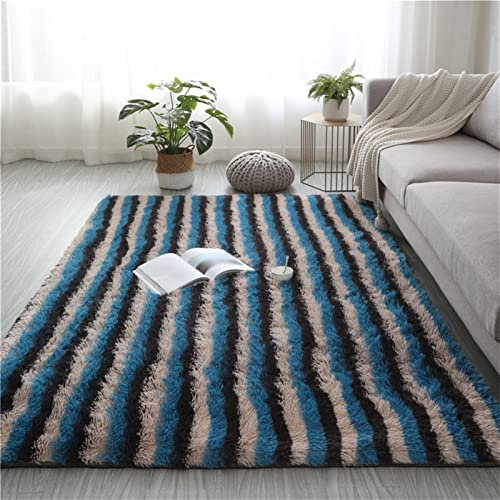Lifup Rechteck Langflor Teppich Flauschig, Teppich Shaggy Anti Rutsch Pflegeleicht für Wohnzimmer Schlafzimmer Kinderzimmer Blau Meer 150 x 200 cm