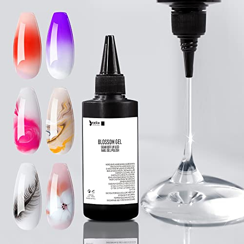 Beautilux Blooming Gel Nagellack, 100ml Soak Off UV/LED Nail Art Gel Nagellack Nageldesigns für Aquarell-Blumen-Marmo