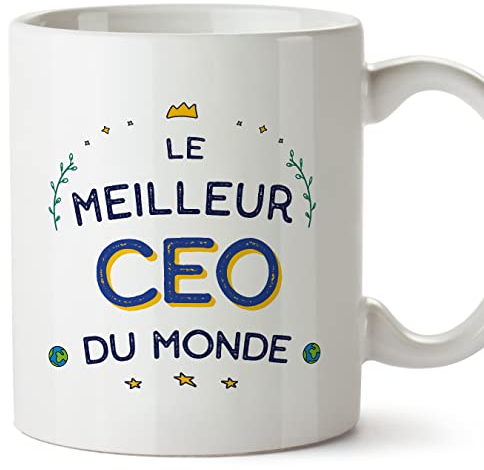 Mugffins Tassen/Becher mit Spruch für CEO - Auf Französisch - Meilleur du Monde - 11 oz / 330 ml - originelles und lustiges Geschenk Mitarbeiter