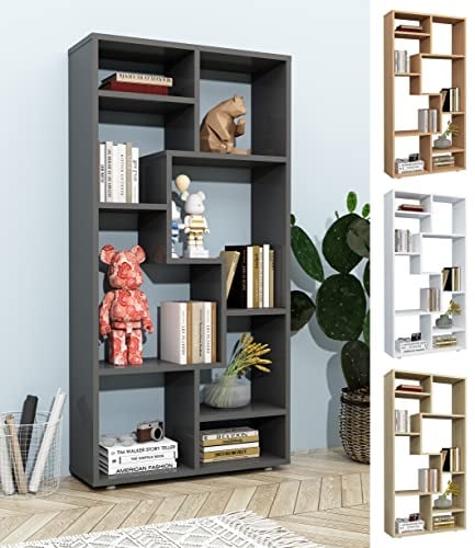 VCM Holz Standregal Bücherregal Medienregal Aufbewahrung Raumteiler Deko Regal Lanisa M
