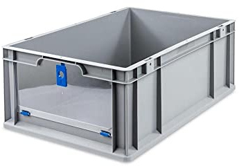 PROREGAL Eurobox NextGen Insight Cover | HxBxT 22x40x60 | 44 Liter | Hoch/Blau | Eurobehälter, Transportbox, Transportbehälter, Stapelbehälter