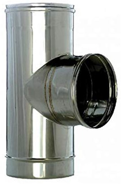 Canna Fumaria Tubo Raccordo A Tee T 90° Inox Aisi304 Fumi 100 mm Stufa Pellet