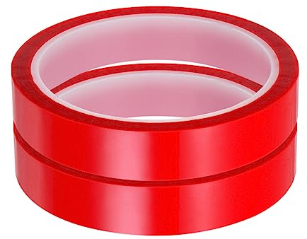 QUARKZMAN 2 Rollen Hitze Klebeband Hohe Temperatur Hitzebeständig Klebeband 15mmx33m(108ft) Sublimierung Thermisch Wärme Transferband für Sublimierung Presse Keine Rückstände Rot