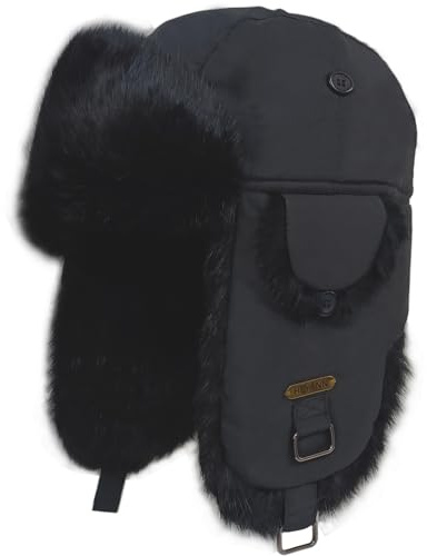 HEYANN Casquette Chapka Homme Bonnet Cache Oreille Homme Hiver Aviateur Sovietique Chapeau Trappeur Fourrure Russe Ushanka Femme Bonnet Homme Hiver