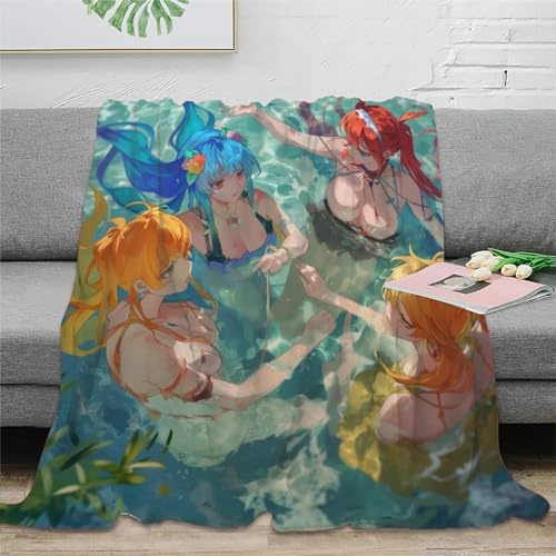 Anime-Mädchen Japanischer Anime Bedruckte Weiche Wolldecke, Matratze, Sofa, Reiseautositz, Warme Decke Für Die Inneneinrichtung Kinder Erwachsene 60x80inch(150x200cm)