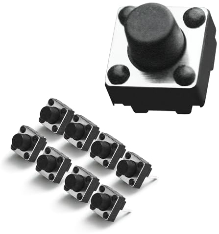 Tactile Switches, TS-DO16 Arduino Button Micro Push Button Switch SPST Momentary Tact 2 Pin 3.5 mm for Breadboard Arduino PCB Electronic Circuit Board 20PCS GuuYebe