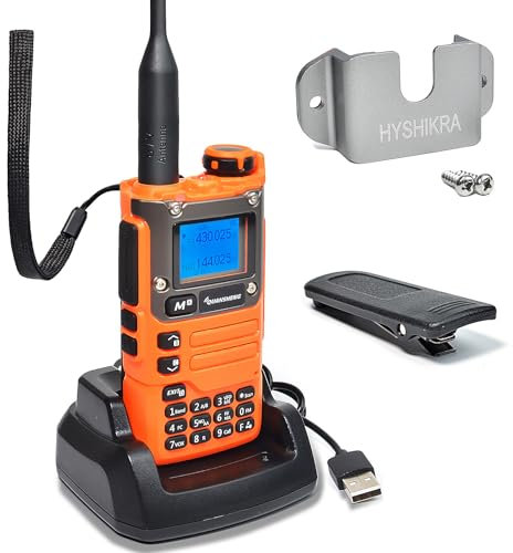 Quansheng UV-K5(8) Radio bidireccional portátil VHF UHF UHF FM NOAA UV-K6 Naranja para Exteriores/almacenaje y logística/navegación/producción Industrial (Naranja, con Soporte para Radio)