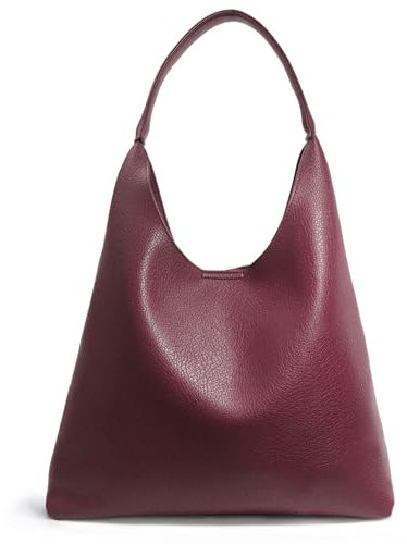 Hobo Bags für Damen, weiches veganes Leder, Schultertasche, lässige Handtasche, Dunkelrot