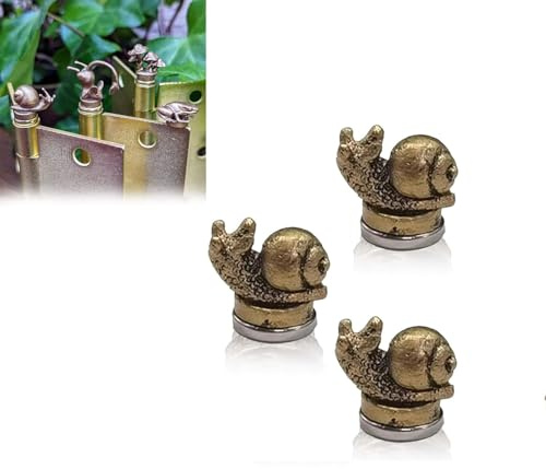 Hinge Head Home Decoration,Vintage Fun Animal Door Door Frame Hinge Top Decoration,Antique Copper Animal Hinge Head Magnet,Door Frame Topper, Door Hinge Pin Topper for Animal Lovers(Snail-3pcs)