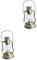PRETYZOOM 2 STK Wiederaufladbare Retro-Laterne Laternen Für Kerzen Led-campinglaterne Festival-nachtlampe Laternenlichter Für Den Garten Sturmlampe Landschaft Laternenlichter Led-Kerzen Abs