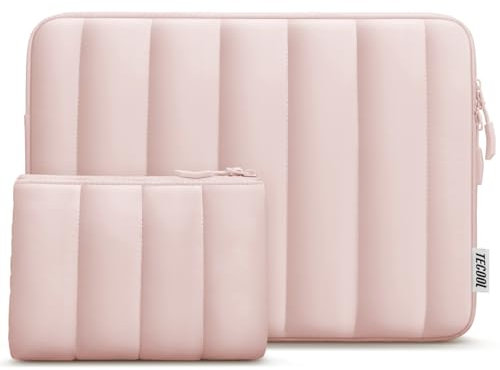 TECOOL 13,3 Pollici Custodia PC Portatile per MacBook Air 13 13.6 M4 M3 M2 M1 2025 2024-2010, MacBook Pro 13/14 M4 M3 M2 M1 2024 2023 2022-2012,13,3 HP Dell Porta PC Computer Notebook Sleeve,Rosa