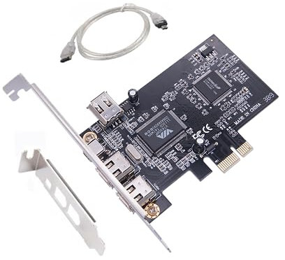 IEEE 1394A PCI Express Controller 4 puertos 1394a Firewire 400 Adaptador con soporte de perfil bajo y cable