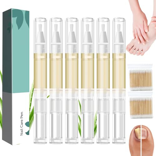 KATIMI 6PCS Healthy Conventional Nail Care Pen, Fungal Nail Treatment Pen, Nail Fungus Pen with Aloe Vera Tea Tree Oil Vitamin, for Nail Fungus Treatment Fast Intensive