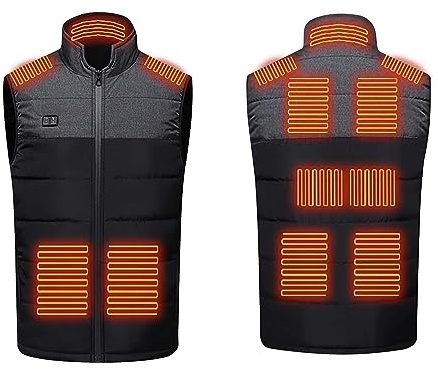 Vests for Men UK Clearance Heated Gilet Women Heart Printed Body Warmer Heated Vest Electric Rechargeable Thermal Waistcoat for Outdoor Camping Riding Hiking Activities