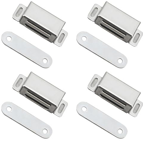 4 Stück Magnetverschluss Schrank, Magnet Schranktür, Schrankmagnete, Magnet für Schranktüren Edelstahl Schubladen Schrankmagnete Möbelmagnete Türmagnet