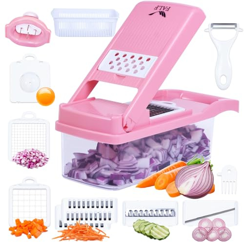 Vegetable Chopper & Food Dicer with Container, Onion, Garlic, Potato Slicer