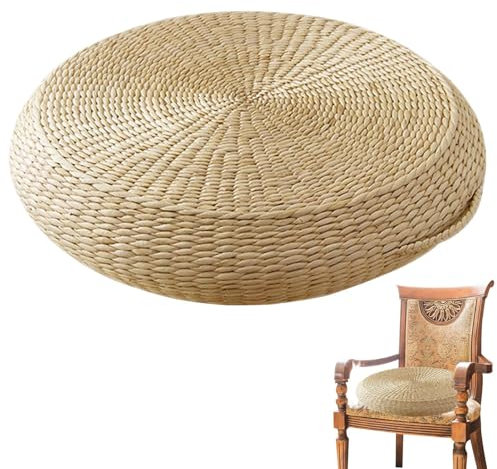 Cojín de paja trenzada - Cojín de asiento japonés, tapete Tatami para cojín de suelo | Cojín de asiento redondo de tela de paja, insertos para cojines de suelo Atami