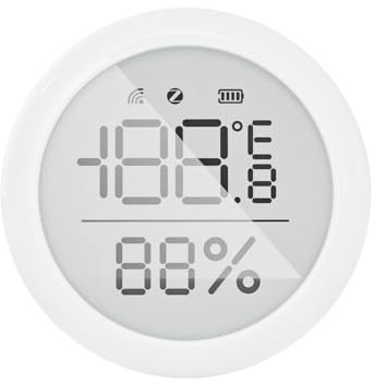 Thermometer, Feuchtigkeitssensor-Hygrometer mit Gateway-App-Fernbedienung für Intelligente Heimverknüpfung (WHITE #-2)