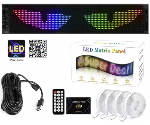 LED Augen für Lkw und Auto, Devil Eyes, Großer Programmierbarer Flex Display, DIY Auto Dynamische LED Smart Bunte Augenlampe Soft Screen (192x1762mm)