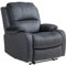 HOMCOM Recliner Chair, Microfibre Reclining Chair with Adjustable Leg Rest, Cup Holders, Recliner Armchair for Home Living Room, Black