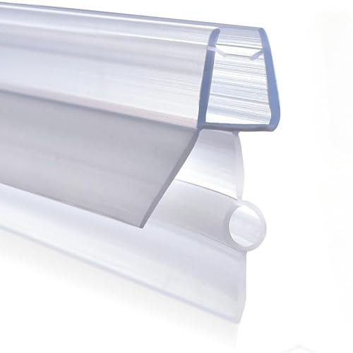Joint de bas de porte de douche en PVC transparent pour portes en verre sans cadre - 70 cm de long - Étanche - 8 mm