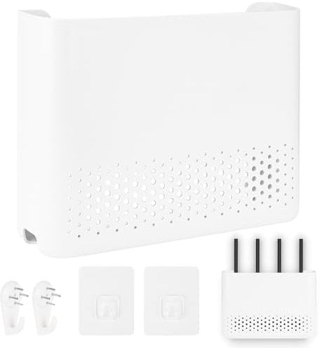 Rzspher Scatola di Immagazzinaggio del Router, Router Box 29.5 * 21.5 * 6cm, Porta Modem da Parete, Scatola Portaoggetti per Router WiFi, Utilizzato per Mensola Portaoggetti Soggiorno