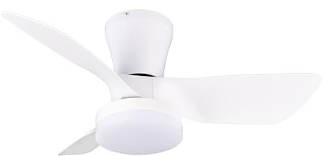 Reality Leuchten LED Deckenventilator mit Beleuchtung Randers R64412131, Kunststoff Weiß matt, 6 Geschwindigkeiten, Sommer- Winterbetrieb, Fernbedienung, Dimmer, Timer, Nachtlicht, Lichtfarbe regelbar