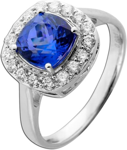 Ch.Abramowicz Tansanit Ring Weißgold 585 14K lila Edelstein Lab Grown Diamanten 19