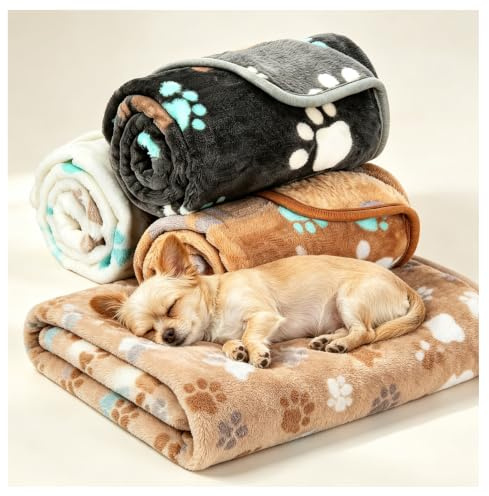 Hundedecke Katzendecke 77 x 55 cm Weiche Haustierdecke Waschbar für Kleine | Flanell Haustier Decken für Hunde und Katzen, weiche und warme Schlafmatte für Tiere