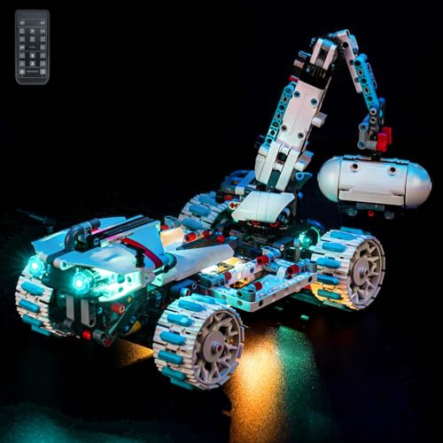 LocoLee RC Led Light Set Compatible with Lego 42211 Lunar Outpost Moon Rover Space Vehicle Led Decoration Lighting Kit Compatible with Lego Technic 42211 Building Blocks Model,Only Lights Set,No Model