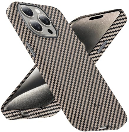 Phoneaura MagCase Deluxe Carbon Hülle für iPhone 15 PRO MAX kompatibel mit MAGSAFE I Carbonhülle für iPhone 15 PRO MAX I Schutzhülle I Case I Handyhülle (Carbon Optik +2 Schutzgläser +1 Kameraglas)