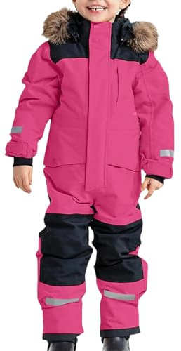 Mono de Nieve para Niños, Traje de Esquí Cálido de Una Pieza para Niños y Niñas, Traje de Nieve Impermeable para Invierno, Cálido, Transpirable, con Capucha, con Cremallera, 2-15 Años (10-11 Years)
