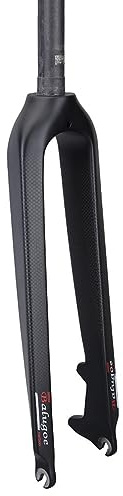 Fourche VTT rigide en fibre de carbone 26/27,5/29 pouces, frein à disque QR 9 x 100 mm, fourche avant VTT, tube droit sans filetage 1-1/8 pouces, ultralégère (couleur : noir, taille 26 pouces)