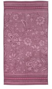Pip Studio Handtuch Jasmin Jacquard, 55 x 100 cm, Hellrosa, 100% Baumwolle, Blumenmuster, Vintage-inspiriert