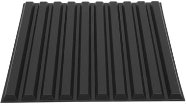 Lot de 12 panneaux muraux 3D autocollants en PVC - 50 x 50 cm - 3 m² - Noir | Décoration murale
