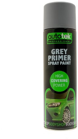 Autotek Professional High Covering Power Spray Paint, Grey Primer , 500 ml